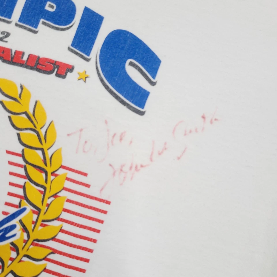 Camiseta de Colección Años 90 John Smith Luchador Olímpico Lucha Medallista de Oro XL AUTÓGRAFO Foto 4 de 4