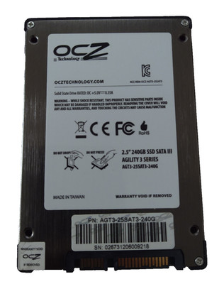 OCZ 240GB SSD SATA AGILITY3 SERIES AGT3-25SAT3-240G S/N:026731206009218 #NFP3147