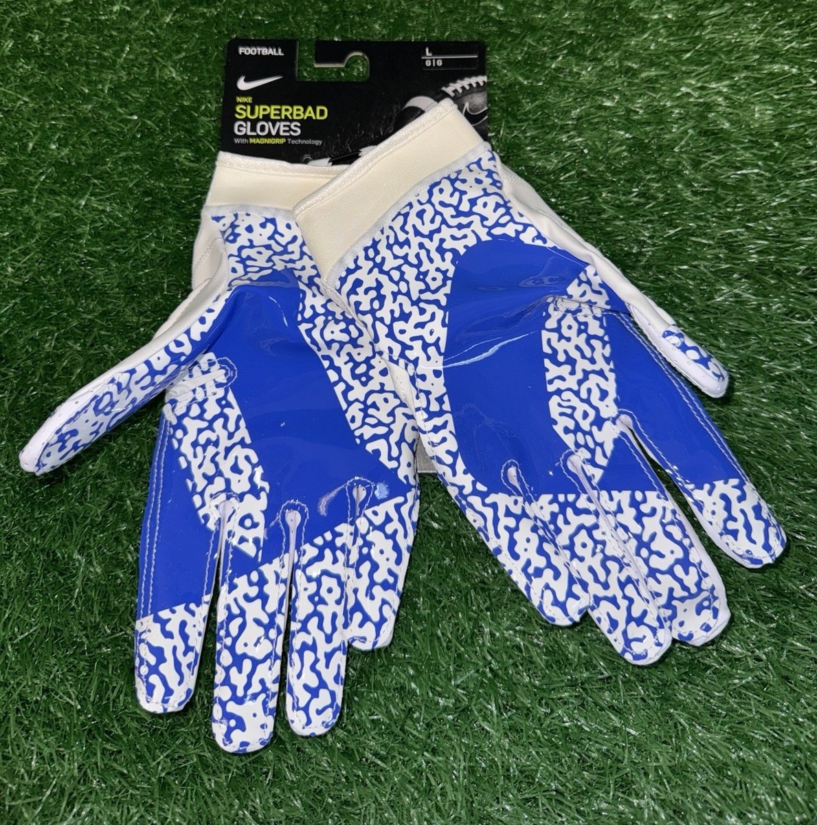 Nike Duke Blue Devils Team Issued Superbad Football Gloves White