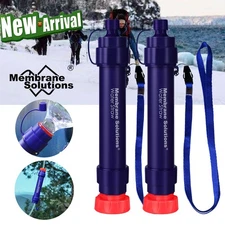 2pc Survival Emergency Water Purifier Straw,Water Filter Camping/Travel/Backpack