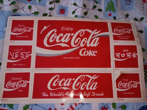 Vintage Coca Cola Stickers - RUSSIA, MOROCCO MEXICO GERMANY CHINA Poland
