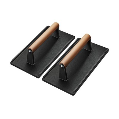 Yoehka Cast Iron Grill Press-2PCS, Heavy Duty Bacon/Burger/Grid... FAST USA SHIP