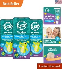 3-Pack Fluoride-Free Mild Fruit Toddler Toothpaste - Safe for Kids 3-24
