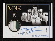 2020-21 Panini Noir Rookie Black & White 50/99 Jordan Nwora #332 Patch Auto s3g