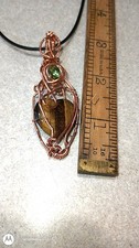 Handmade Necklace Tigers Eye w Faceted Green ...