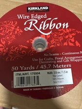 Wire Edged Christmas Bow Making Craft Ribbon 50 Yard Roll 1-1/2"  Wode Scalloped