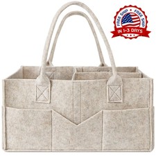 Organizador Pa ales Beb  Cambiador Cesta Fieltro Asas Interior Exterior Caqui 