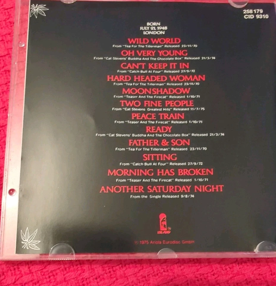 Cat Stevens – Greatest Hits CD Album 12 Songs - Bild 4 von 4