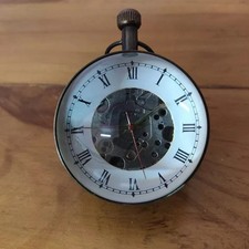 Vintage Skeleton Pocket Watch Roman Numeral M...
