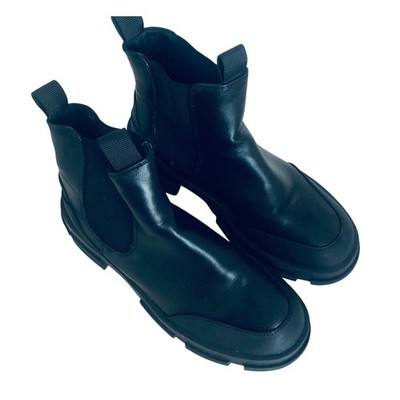 Limelight 'Eliza' Women's 8 Lug Sole Moto Black Boot Chunky Slip On