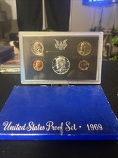 1969 S U.S. Mint 5 Coin Proof Set - 40% Silver Kennedy & Original Box