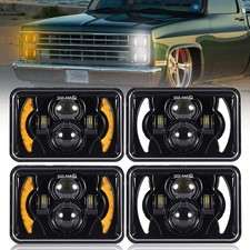 4Pcs Fit For Peterbilt 379 Headlights 4x6 Led Headlights DOT Approved Compati...