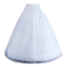 Women White Wedding Petticoat 2 Hoop Double Layer Bridal Crinolines with Tulle N