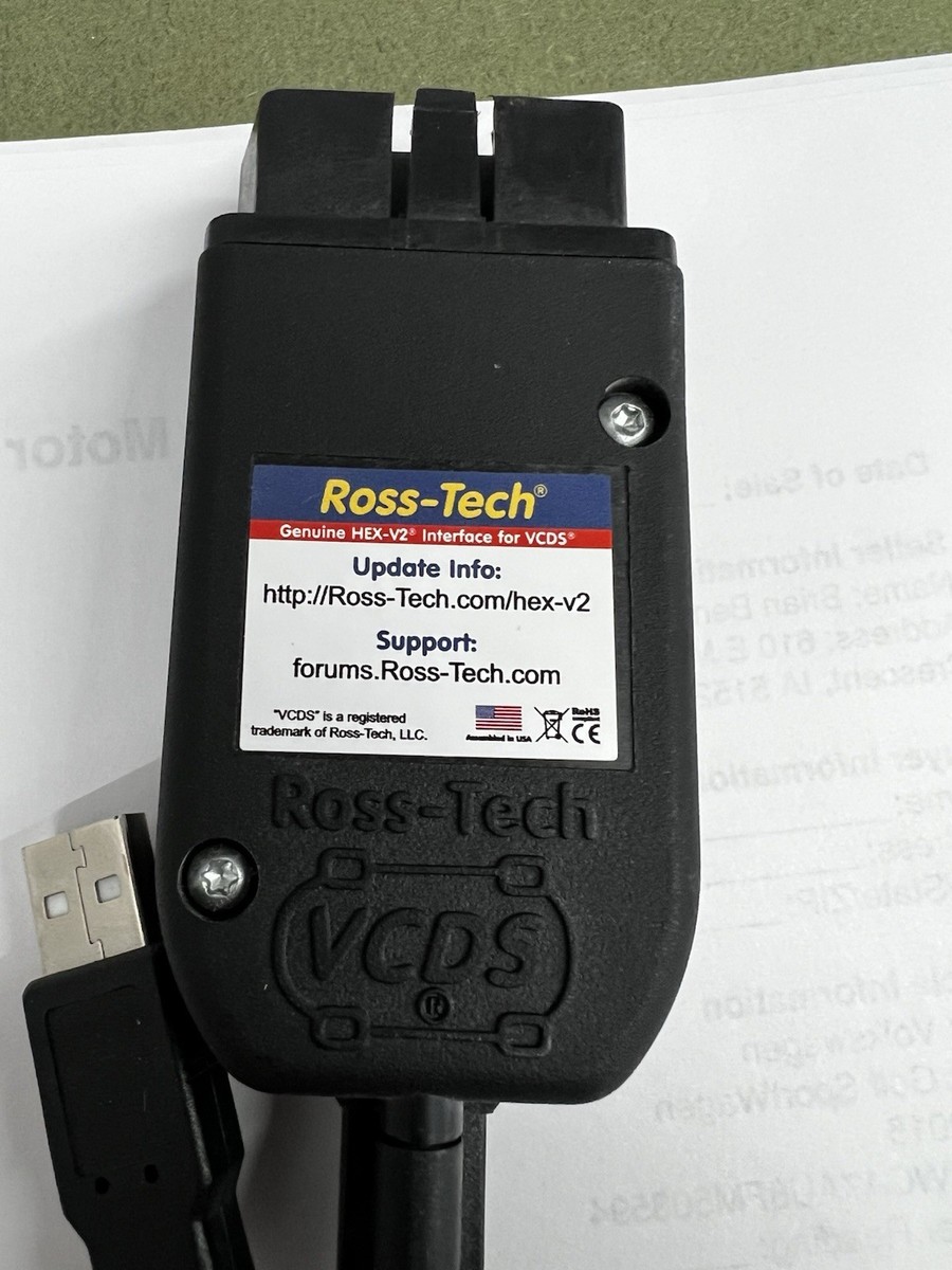 正規品 HEX+CAN USB接続ケーブル Ross-Tech Genuine Ross-Tech Hex V2 Can USB VCDs 2 VINS Left for sale