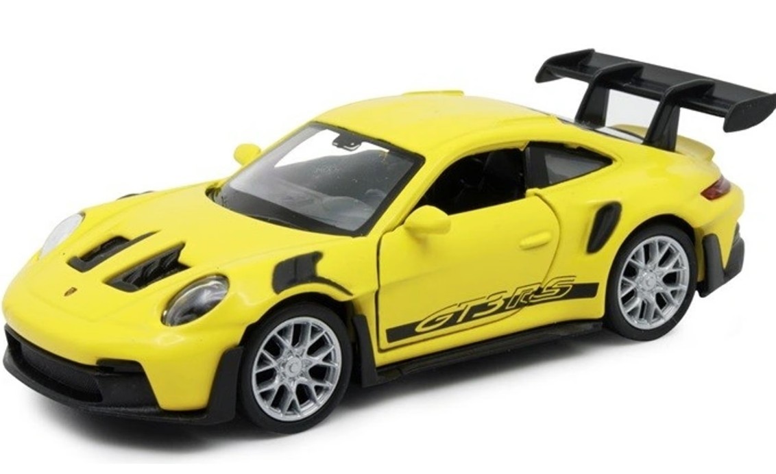 Welly Porsche 911 992 GT3 RS Yellow 1:34 1:39 Scales 4.5Inch Diecast Car in Box