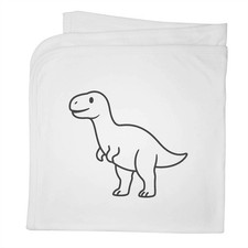 'Simplistic Dinosaur Outline' Cotton Baby Blanket / Shawl BY00047291 