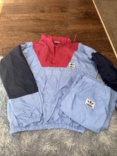 Adidas Retro Vintage Track Suit Unisex Size S Navy Blue/pink/baby Blue