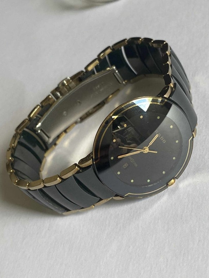 RADO Black/Gold Ceramic Steel Analog Watch with Date Used | eBay