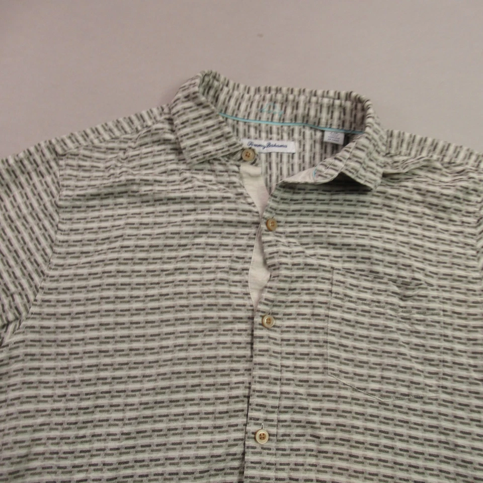 Tommy Bahama Shirt Mens Large Short Sleeve Button Front Casual Collar Silk - Image 3 of 4