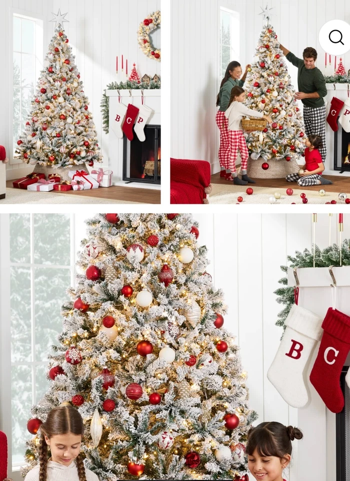 Best Choice Products 6ft Pre-Lit Holiday Christmas Pine Tree with Snow-Flocked B - Image 4 of 4