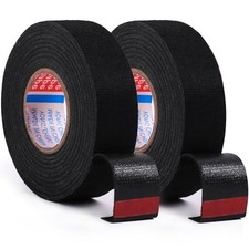 2 Rolls 50ft Black Wire Harness Cloth Tape Noise Dampening Heat Resistant