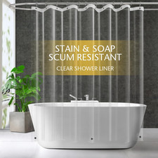 ZEMAHOME Clear PEVA Plastic Shower Curtain Liner Premium Light Weight 72" X 72"