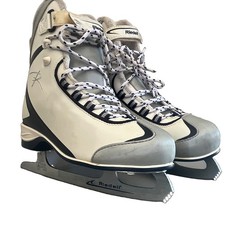 Riedell Recreational Ice Skates Size 8 womens White/Grey/Black Soft Flex Padded