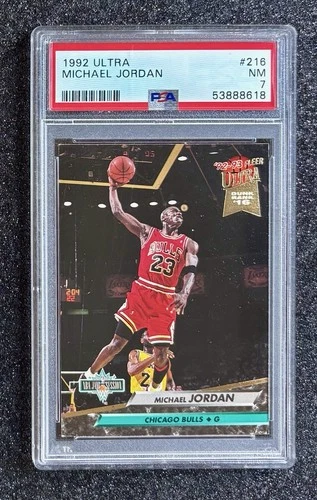 1992 Ultra Slam Dunk Michael Jordan #216 Chicago Bulls (5x MVP/HOF) PSA 7 NM