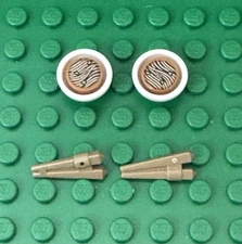 Lego City Mini Figures 2 Asian Japanese Ramen Noodles Soup Bowls w/ 2 Chopsticks