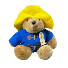 Vintage Paddington Bear Eden Toys 1988 30th Anniversary Yellow Hat Blue Coat Tag