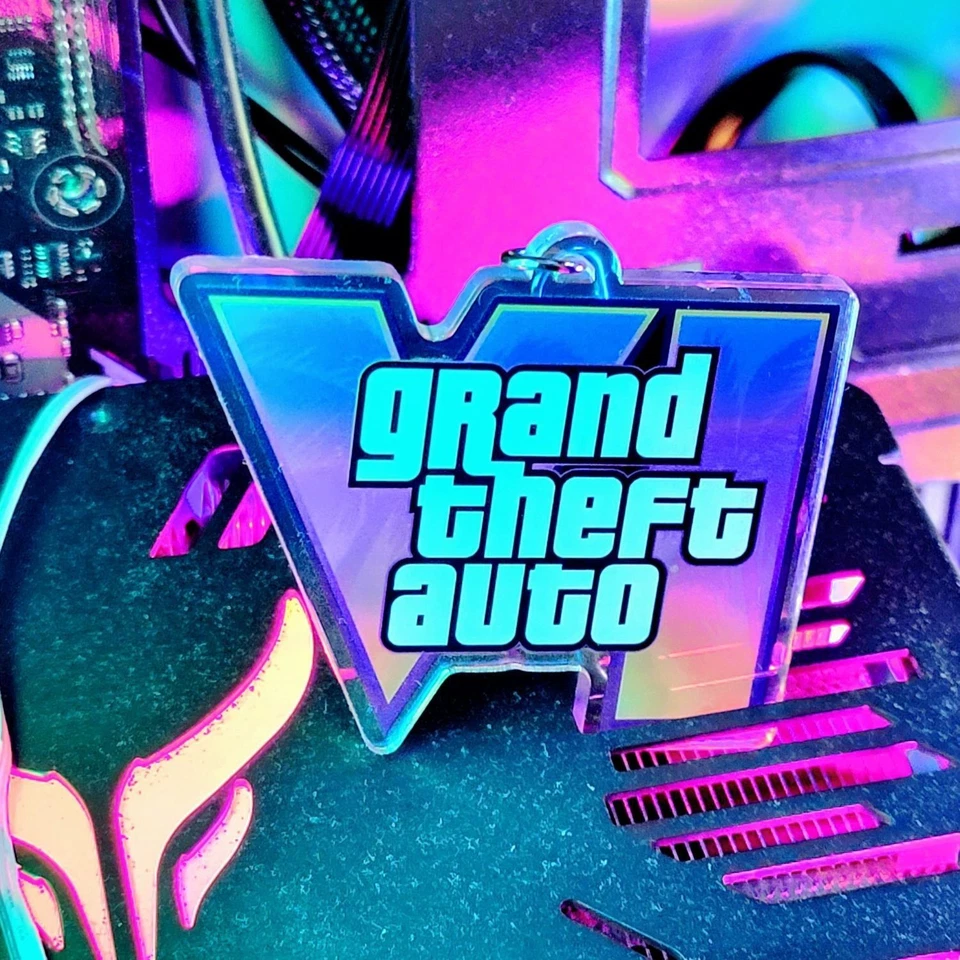 Rockstar Games GTA 6 Colorido Llavero Elegante Bolso Dije Láser Decorativo Foto 3 de 4