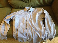 MENS POLO RALPH LAUREN BLUE CHECKERED BUTTON UP REGENT SHIRT SIZE 16 L