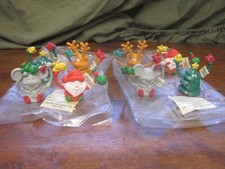 Russ Berrie Finger Puppets Lot of 8 Christmas Tree Mouse Santa  Reindeer - New