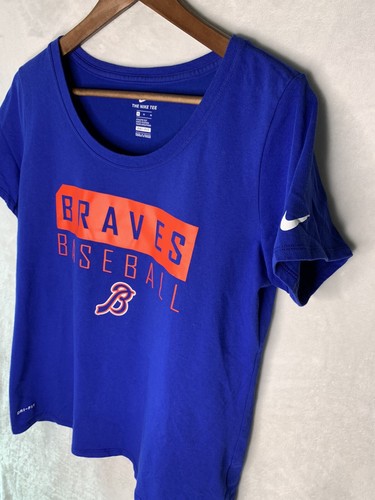 Nike Dri-Fit T-Shirt Atlanta Braves Womens Sz M The Nike Tee Athletic Cut MLB - Picture 2 of 11