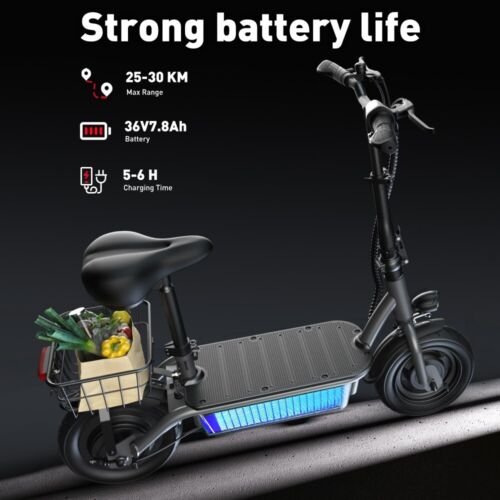Elektroroller 36V 7.8AH 10 Zoll 500W Elektro-Scooter Mit Sitz iScooter F2 30km/h - Bild 13 von 24