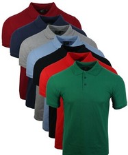 Men's Short Sleeve DCT Small Plain Block Colour Summer Polo T Shirt Tops