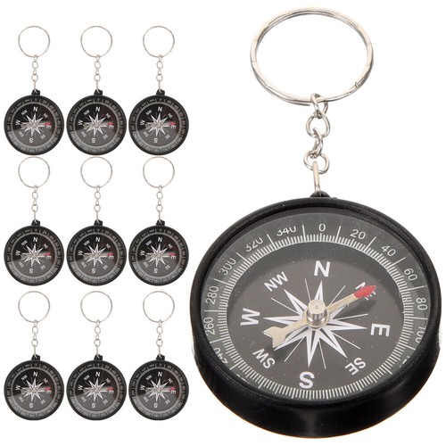 12 Pcs Hiking Navigation Tool Climbing Compass Keychain Child Kids Bag Pendant