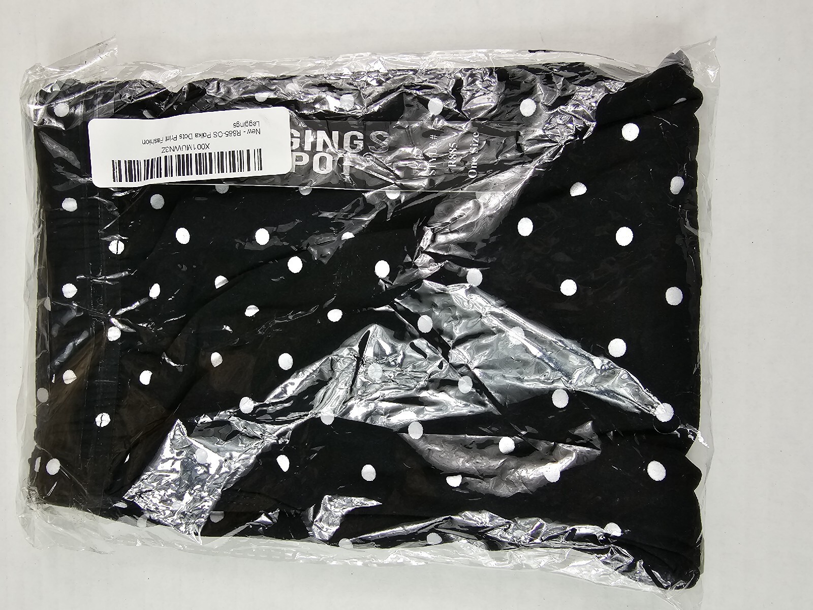 Leggings Depot Black White Polka Dot Print One Size Fashion R885 Leggings-image