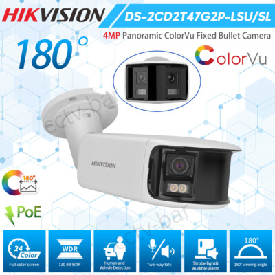 Hikvision 4MP 180° Panoramic 2-Way Audio POE ColorVu Camera DS-2CD2T47G2P-LSU/SL