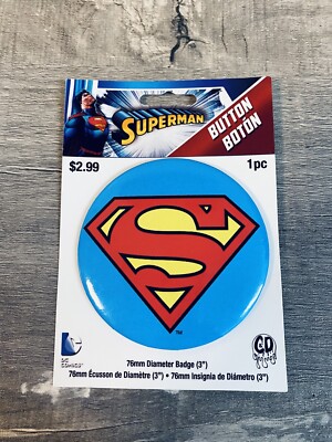 CD Visionary DC Comics SUPERMAN 3'' Button - NWT