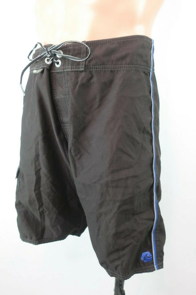 Pantalones cortos de natación de colección años 90 negros surf con cordones oxidados surf 32 CARGO BAÑADOR BAÑADORES Foto 3 de 4