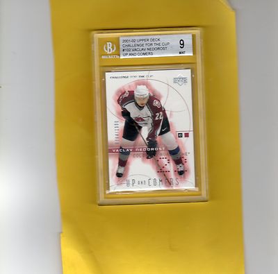 2001-02 UPPER DECK CHALLENGE FOR THE CUP UP AND COMERS VACLAV NEDOROST 102 BGS 9