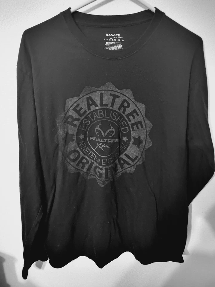 Ranger Real Tree T Shirt Mens Size L Black Brown L Sleeve 28 L 24 Across Front C - Image 4 of 4