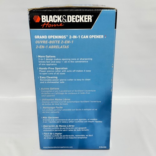 Black & Decker Grand Openings Electric Can Opener Knife Sharpen Xtra Tall CO450 - Picture 7 of 9