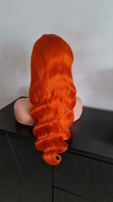 Orange Ginger Body Wave Echthaarperücke 4x4 Transparent Preplucked Hair Wig UK