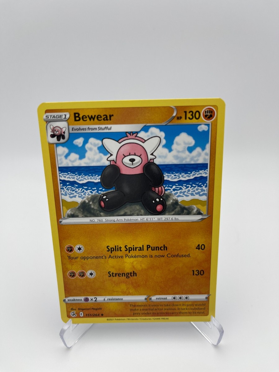 BEWEAR 151/264 Pokemon Fusion Strike Stage 1 HP 130 Fighting Card Uncommon BEWEAR 151/264 Pokemon Fusion Strike Stage 1 HP 130 Fighting Card Uncommon
