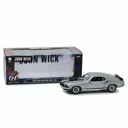 NEW Highway 61 HWY-18016 John Wick 1969 SILVER FORD MUSTANG BOSS 429 DieCast - Picture 2 of 4