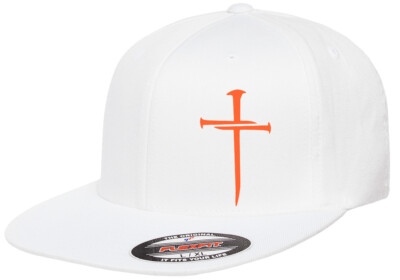 THREE CRUCIFIXION NAIL CROSS GOD RELIGION FLEXFIT HAT *FREE