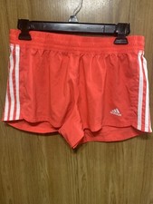 Adidas Girl's Size M Shorts Pink White Soccer Workout Running Athletic