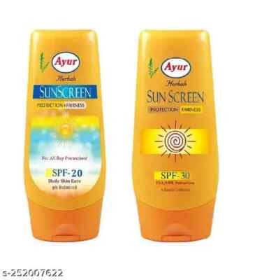 SPF-20 Sunscreen With UVA+UVB 100ml & SPF-30 UVA/UVB Protection+Fairness 100ml
